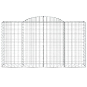 Gabionen mit Hochbogen 9 Stk. 300x50x160/180cm Verzinktes Eisen