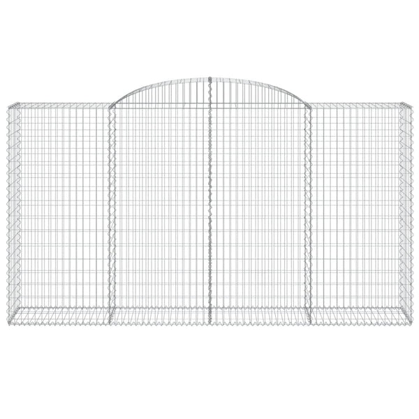 Gabionen mit Hochbogen 9 Stk. 300x50x160/180cm Verzinktes Eisen
