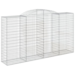 Gabionen mit Hochbogen 10 Stk 300x50x160/180cm Verzinktes Eisen