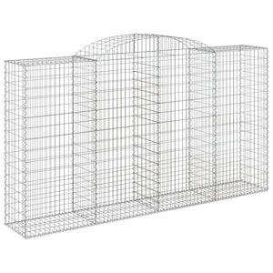 Gabionen mit Hochbogen 12 Stk 300x50x160/180cm Verzinktes Eisen