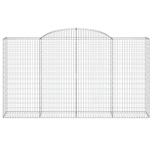 Gabionen mit Hochbogen 15 Stk 300x50x160/180cm Verzinktes Eisen