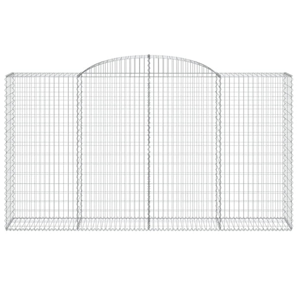 Gabionen mit Hochbogen 15 Stk 300x50x160/180cm Verzinktes Eisen