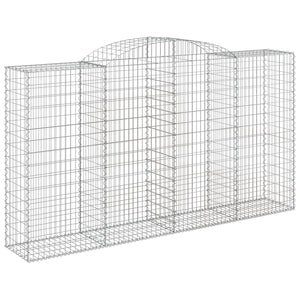 Gabionen mit Hochbogen 17 Stk 300x50x160/180cm Verzinktes Eisen