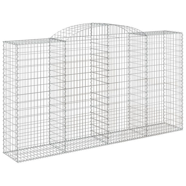 Gabionen mit Hochbogen 17 Stk 300x50x160/180cm Verzinktes Eisen