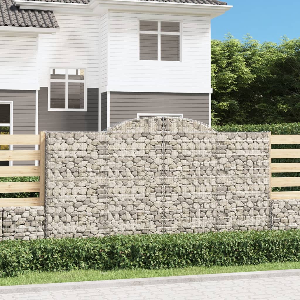 vidaXL Gabions avec arche haute 20 pcs 300x50x160/180cm Fer galvanisé
