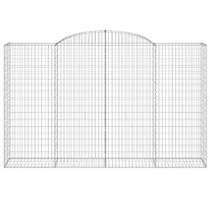 Gabionen mit Hochbogen 2 Stk. 300x50x180/200cm Verzinktes Eisen
