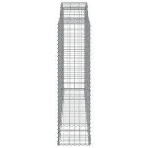 Gabionen mit Hochbogen 3 Stk. 300x50x180/200cm Verzinktes Eisen