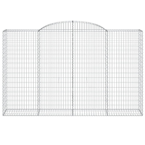 Gabionen mit Hochbogen 4 Stk. 300x50x180/200cm Verzinktes Eisen