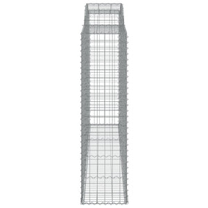 Gabionen mit Hochbogen 4 Stk. 300x50x180/200cm Verzinktes Eisen
