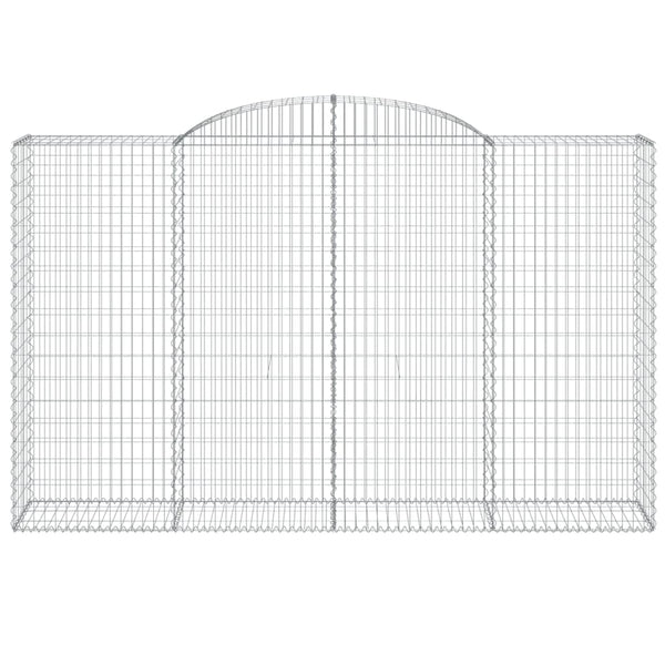 Gabionen mit Hochbogen 6 Stk. 300x50x180/200cm Verzinktes Eisen