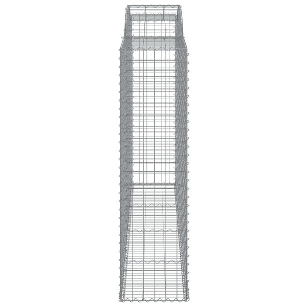 Gabionen mit Hochbogen 7 Stk. 300x50x180/200cm Verzinktes Eisen