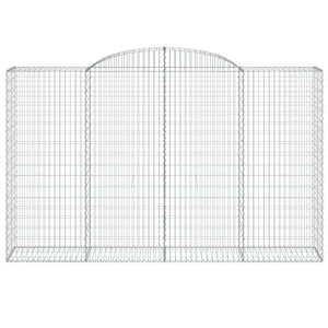 Gabionen mit Hochbogen 8 Stk. 300x50x180/200cm Verzinktes Eisen