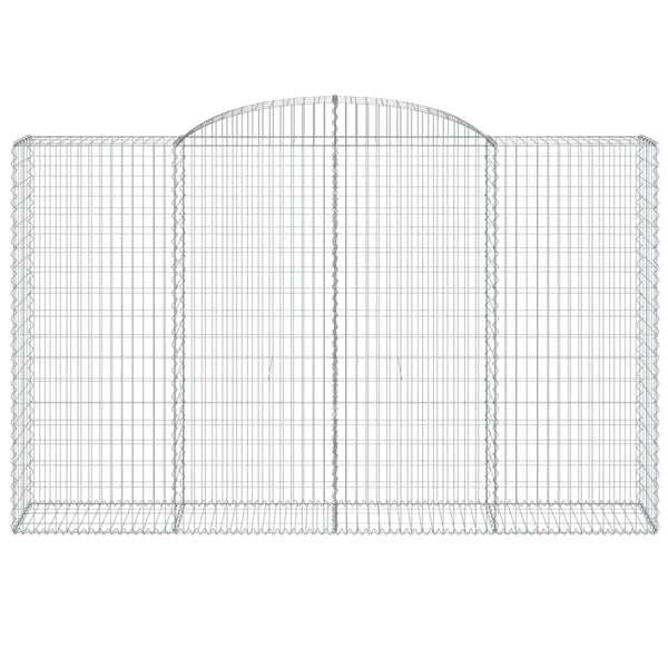 Gabionen mit Hochbogen 8 Stk. 300x50x180/200cm Verzinktes Eisen