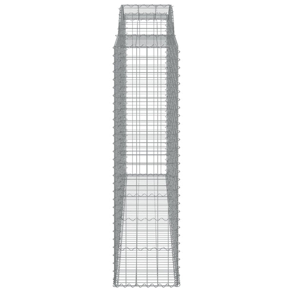 Gabionen mit Hochbogen 8 Stk. 300x50x180/200cm Verzinktes Eisen