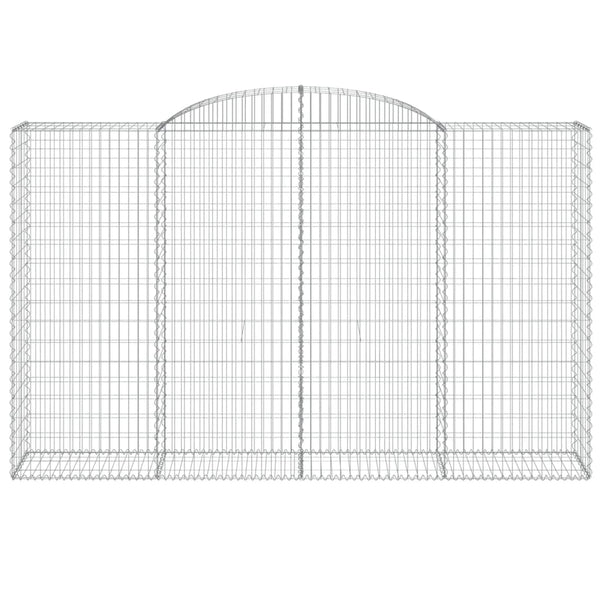 Gabionen mit Hochbogen 10 Stk 300x50x180/200cm Verzinktes Eisen