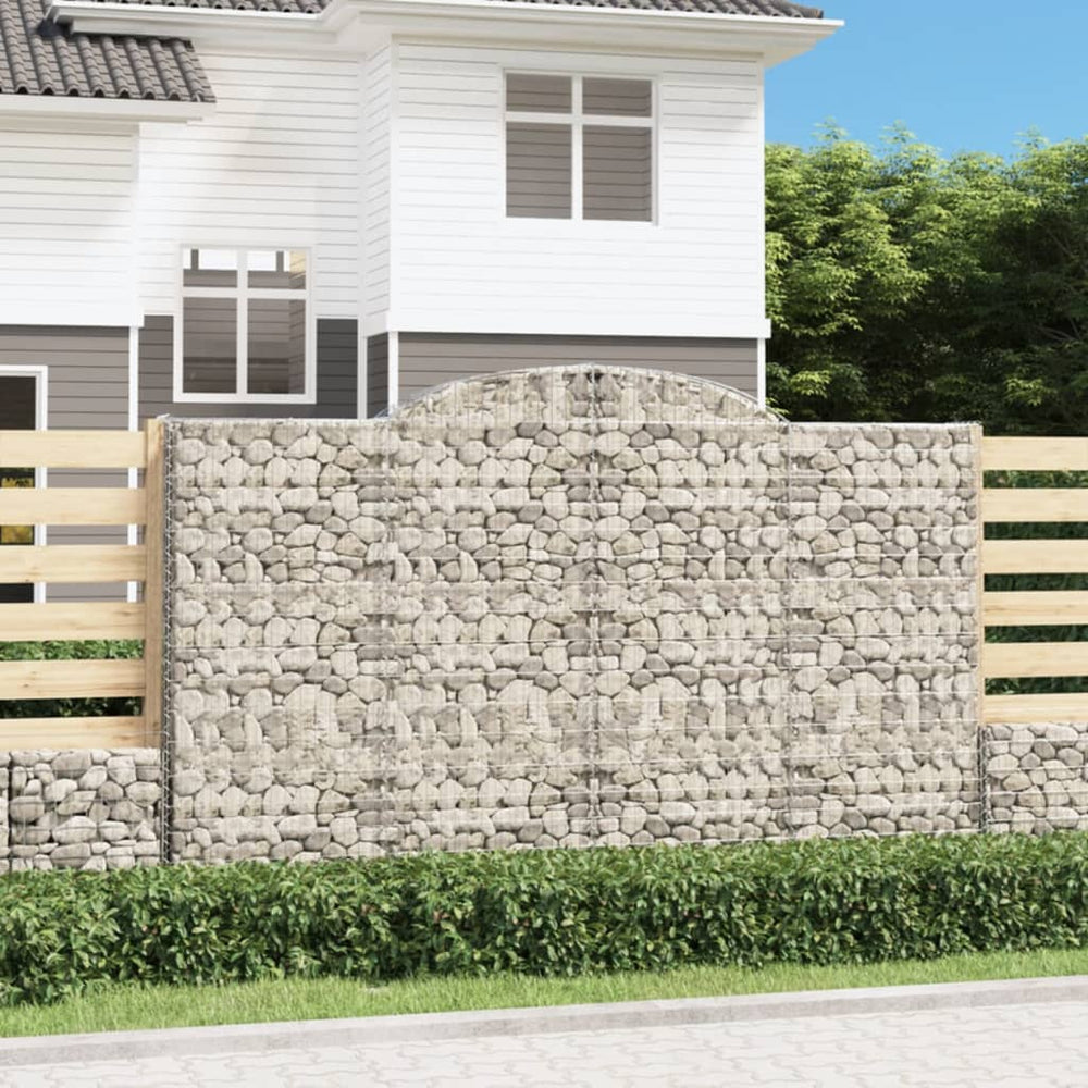 vidaXL Gabions à arc élevé 10 pcs 300x50x180/200cm Fer galvanisé