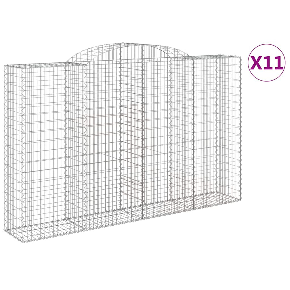 vidaXL Gabions avec arc élevé 11 pcs 300x50x180/200cm Fer galvanisé