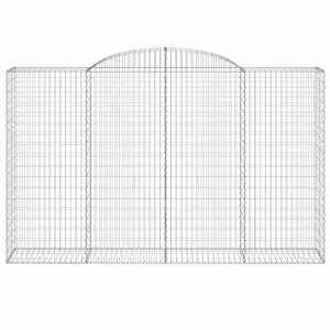 Gabionen mit Hochbogen 11 Stk 300x50x180/200cm Verzinktes Eisen