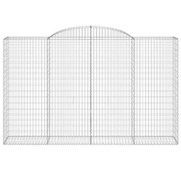 Gabionen mit Hochbogen 11 Stk 300x50x180/200cm Verzinktes Eisen