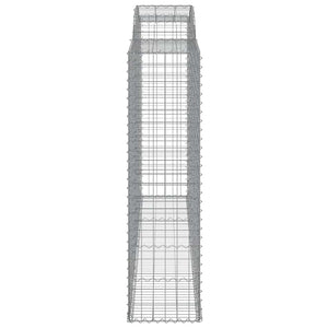 Gabionen mit Hochbogen 11 Stk 300x50x180/200cm Verzinktes Eisen