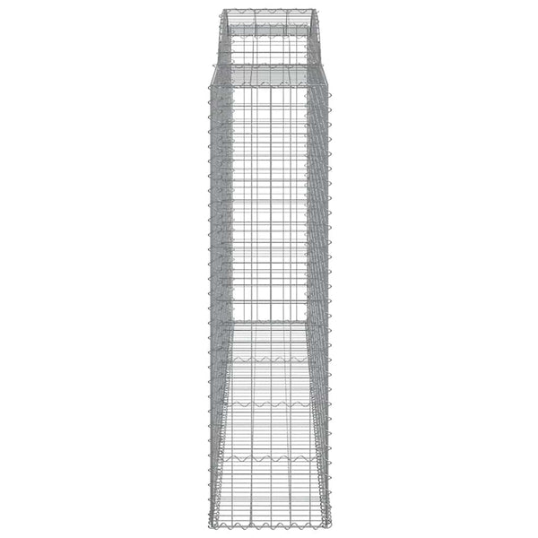 Gabionen mit Hochbogen 11 Stk 300x50x180/200cm Verzinktes Eisen