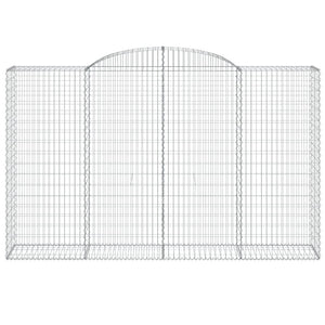 Gabionen mit Hochbogen 12 Stk 300x50x180/200cm Verzinktes Eisen