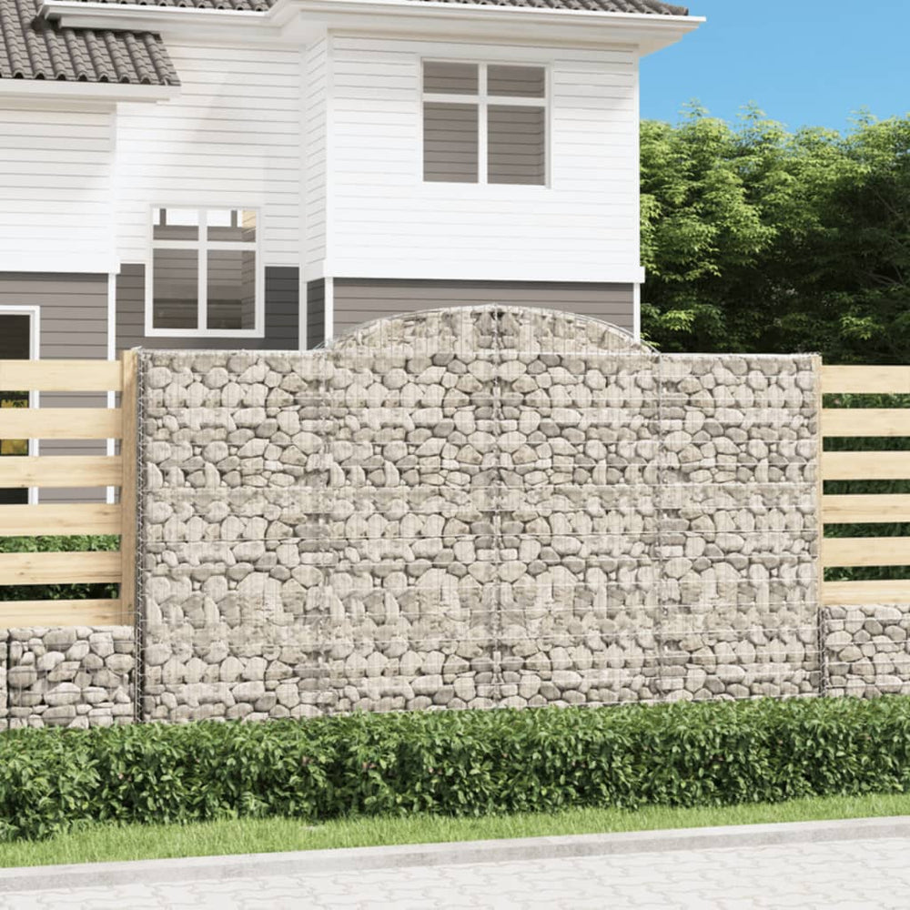 vidaXL Gabions avec arche 13 pcs 300x50x180/200cm Fer galvanisé
