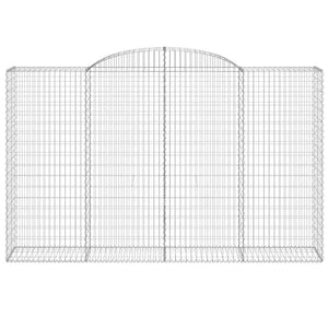 Gabionen mit Hochbogen 15 Stk 300x50x180/200cm Verzinktes Eisen