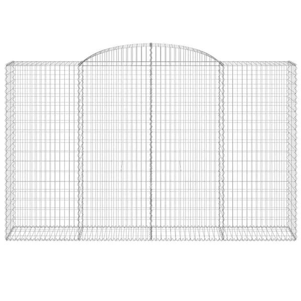 Gabionen mit Hochbogen 15 Stk 300x50x180/200cm Verzinktes Eisen