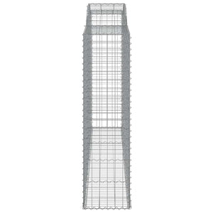 Gabionen mit Hochbogen 15 Stk 300x50x180/200cm Verzinktes Eisen