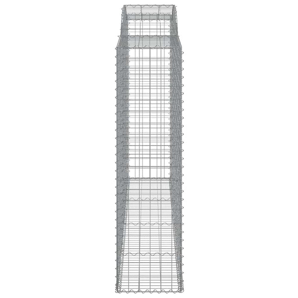 Gabionen mit Hochbogen 15 Stk 300x50x180/200cm Verzinktes Eisen