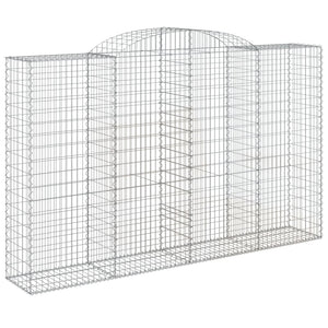 Gabionen mit Hochbogen 17 Stk 300x50x180/200cm Verzinktes Eisen