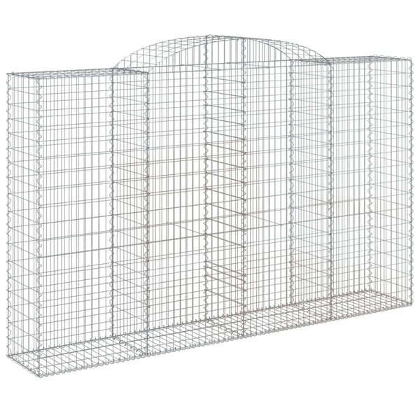 Gabionen mit Hochbogen 20 Stk 300x50x180/200cm Verzinktes Eisen