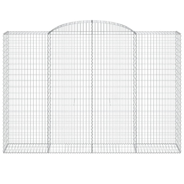 Gabionen mit Hochbogen 4 Stk. 300x50x200/220cm Verzinktes Eisen