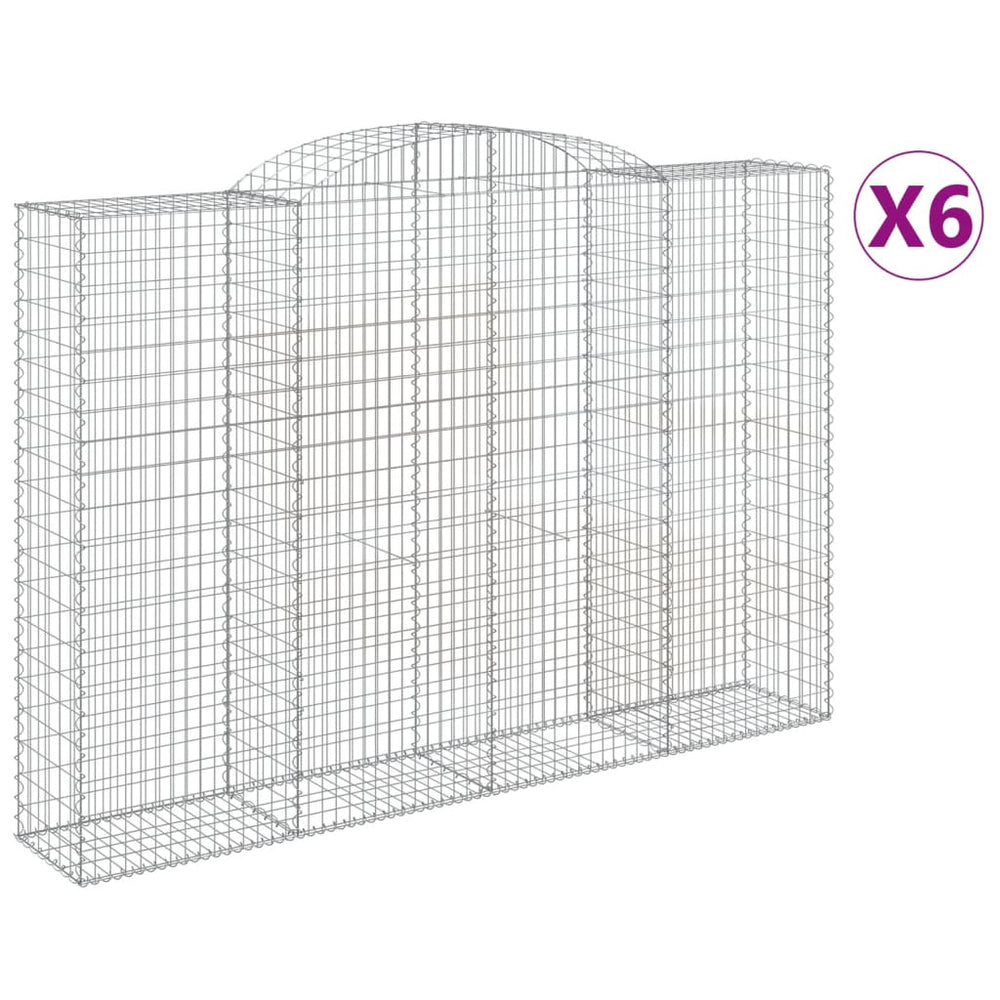 vidaXL Gabions avec arche 6 pcs 300x50x200/220 cm Fer galvanisé
