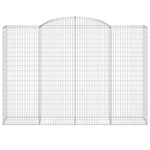 Gabionen mit Hochbogen 6 Stk. 300x50x200/220cm Verzinktes Eisen