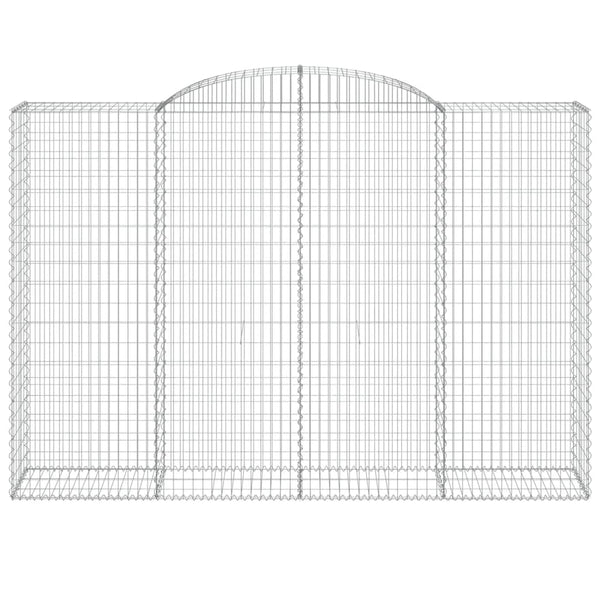 Gabionen mit Hochbogen 6 Stk. 300x50x200/220cm Verzinktes Eisen