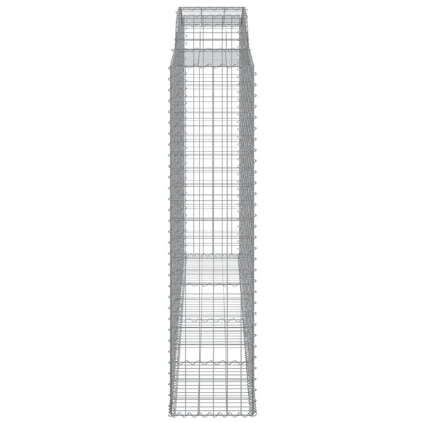 Gabionen mit Hochbogen 6 Stk. 300x50x200/220cm Verzinktes Eisen