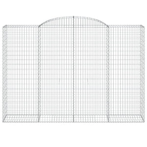 Gabionen mit Hochbogen 7 Stk. 300x50x200/220cm Verzinktes Eisen