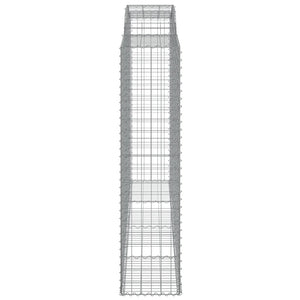 Gabionen mit Hochbogen 7 Stk. 300x50x200/220cm Verzinktes Eisen