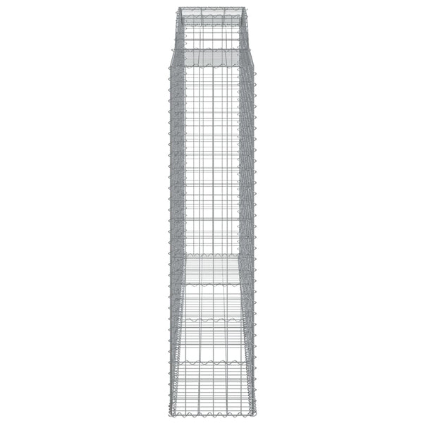 Gabionen mit Hochbogen 10 Stk 300x50x200/220cm Verzinktes Eisen