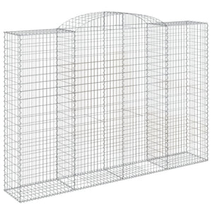 Gabionen mit Hochbogen 11 Stk 300x50x200/220cm Verzinktes Eisen