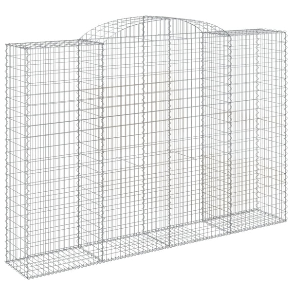 Gabionen mit Hochbogen 11 Stk 300x50x200/220cm Verzinktes Eisen