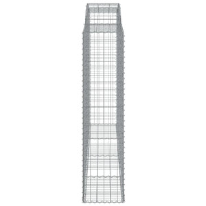 Gabionen mit Hochbogen 11 Stk 300x50x200/220cm Verzinktes Eisen