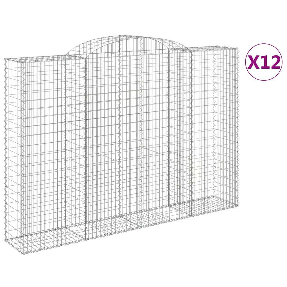 vidaXL Gabions avec arche haute 12 pcs 300x50x200/220cm Fer galvanisé