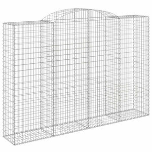 Gabionen mit Hochbogen 12 Stk 300x50x200/220cm Verzinktes Eisen