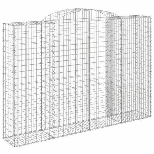Gabionen mit Hochbogen 12 Stk 300x50x200/220cm Verzinktes Eisen