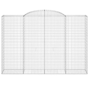 Gabionen mit Hochbogen 12 Stk 300x50x200/220cm Verzinktes Eisen