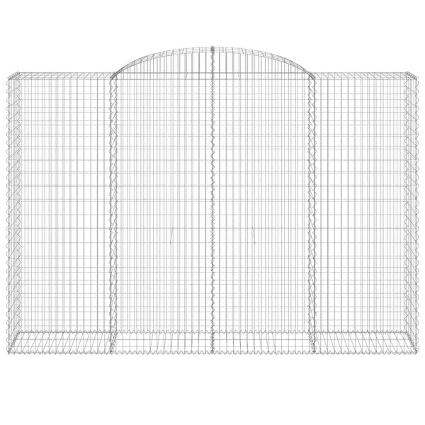Gabionen mit Hochbogen 12 Stk 300x50x200/220cm Verzinktes Eisen