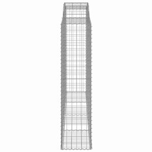 Gabionen mit Hochbogen 12 Stk 300x50x200/220cm Verzinktes Eisen